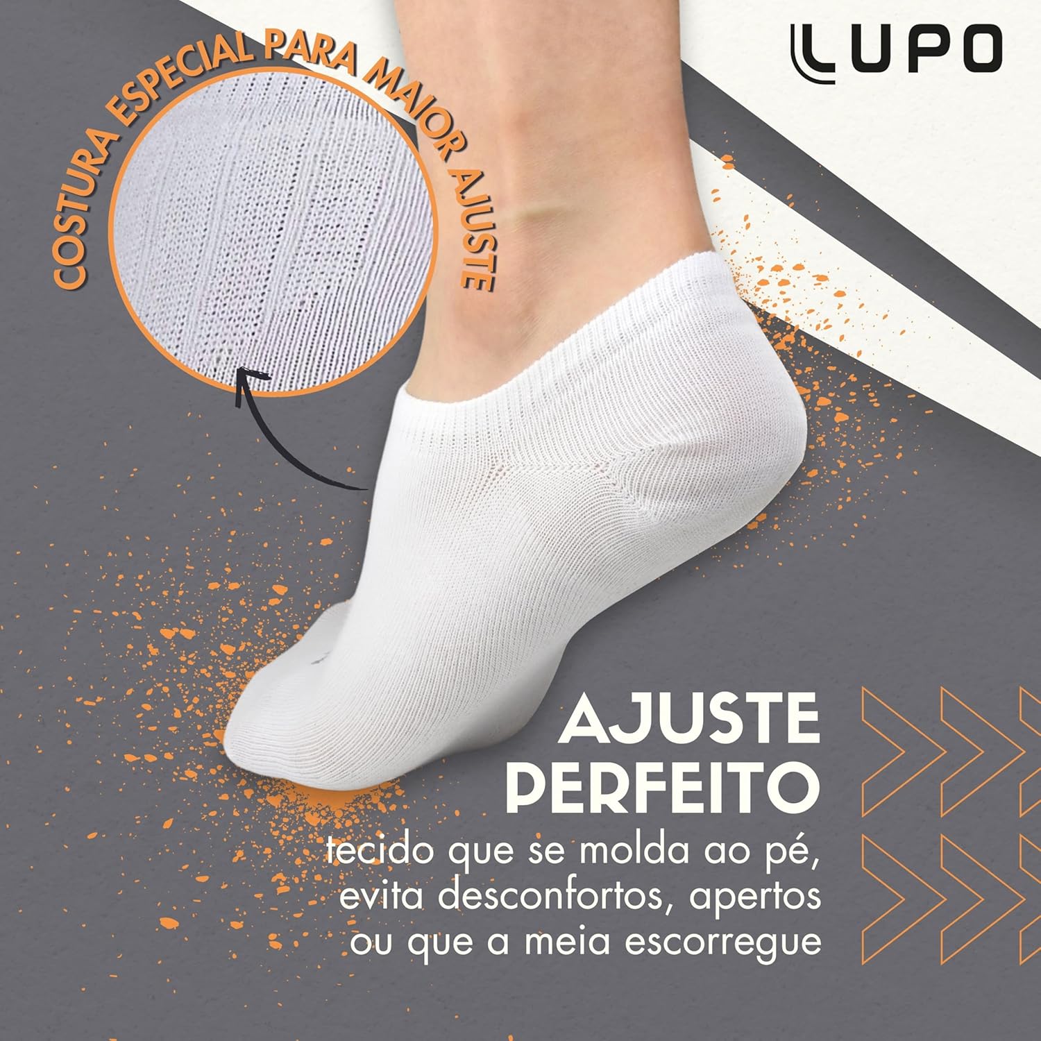 Kit 6 Pares Meia Lupo Soquete Sapatilha Invisível Algodão Unissex