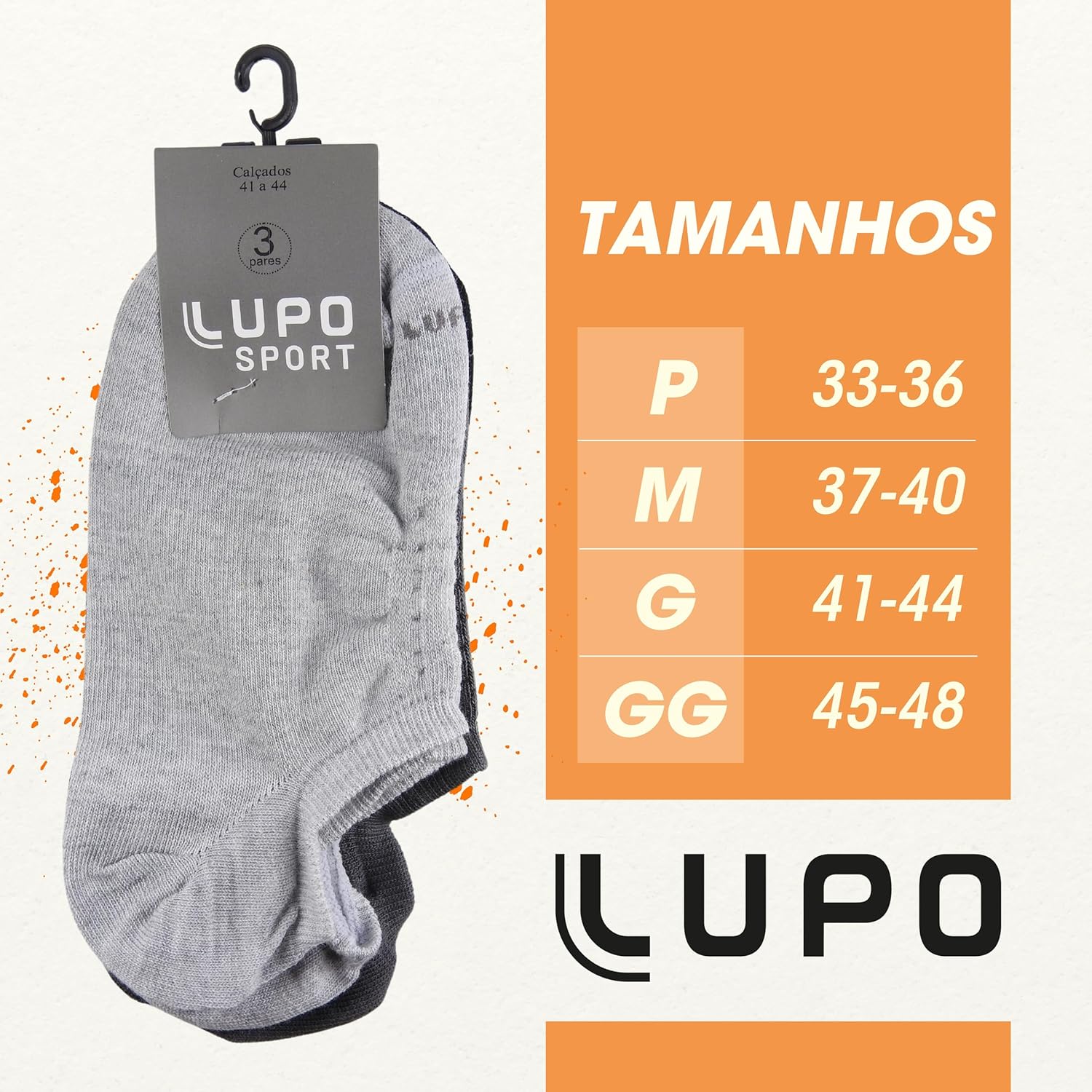 Kit 6 Pares Meia Lupo Soquete Sapatilha Invisível Algodão Unissex