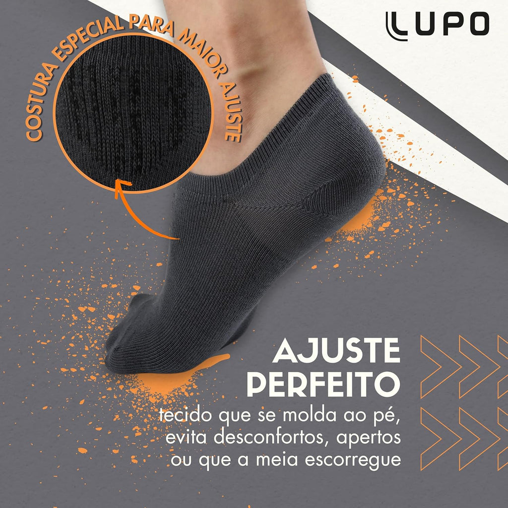 Kit 6 Pares Meia Lupo Soquete Sapatilha Invisível Algodão Unissex