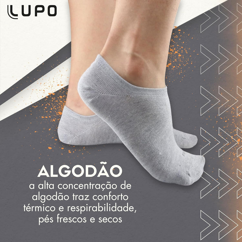 Kit 6 Pares Meia Lupo Soquete Sapatilha Invisível Algodão Unissex
