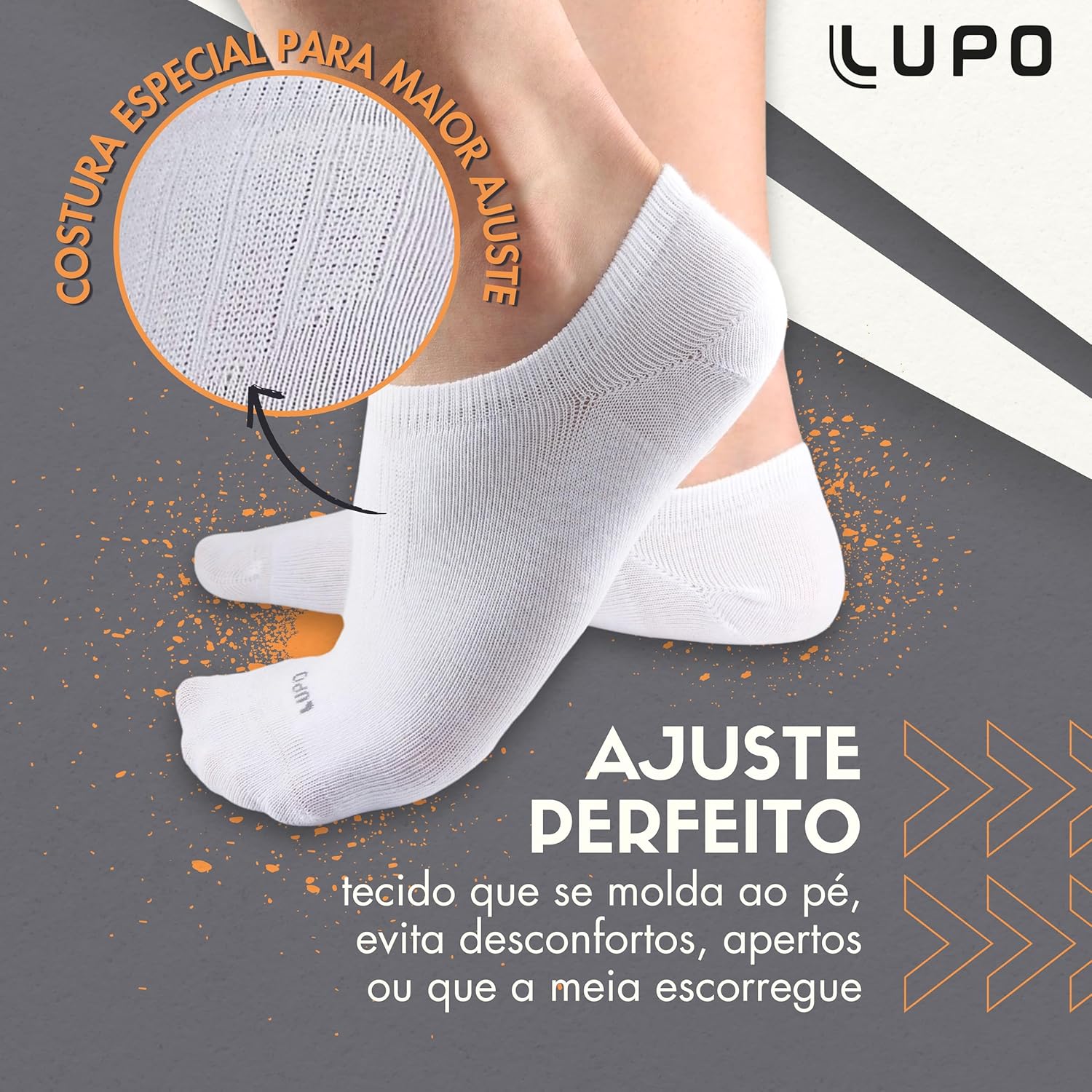Kit 6 Pares Meia Lupo Soquete Sapatilha Invisível Algodão Unissex