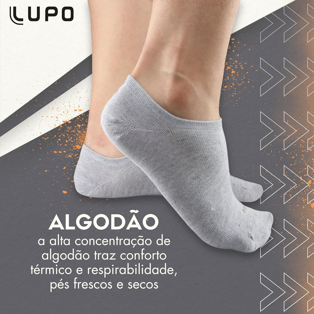 Kit 6 Pares Meia Lupo Soquete Sapatilha Invisível Algodão Unissex