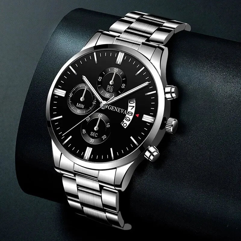 Kit Relógio Luxe Armband + Pulseira Aço Inox